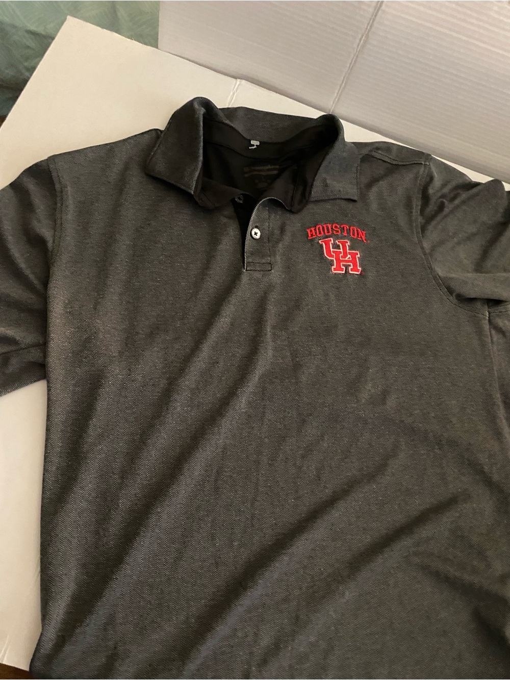 Champion Charcoal Polo with Red UH Houston Crest